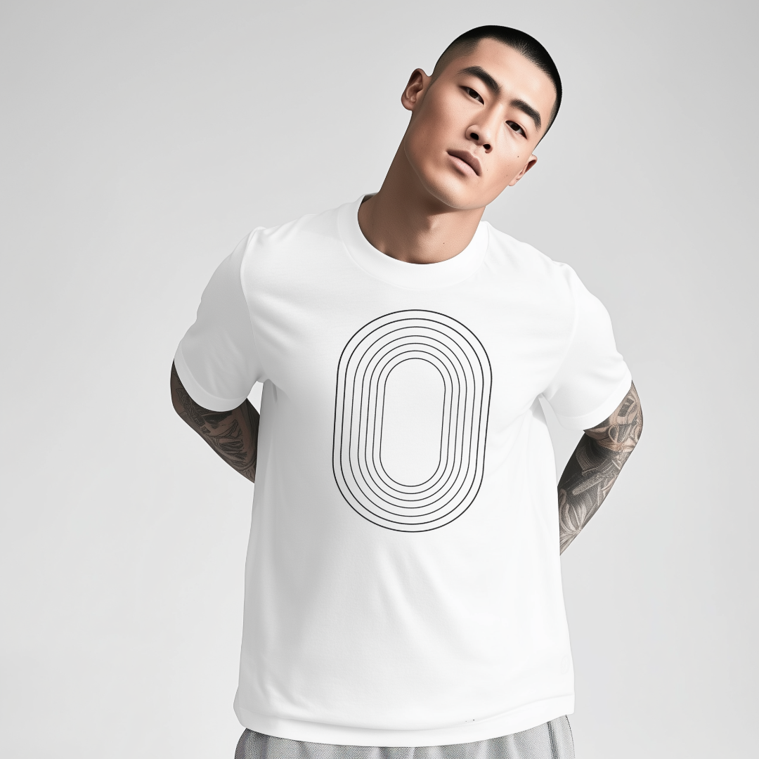 Track Oval Tee - White