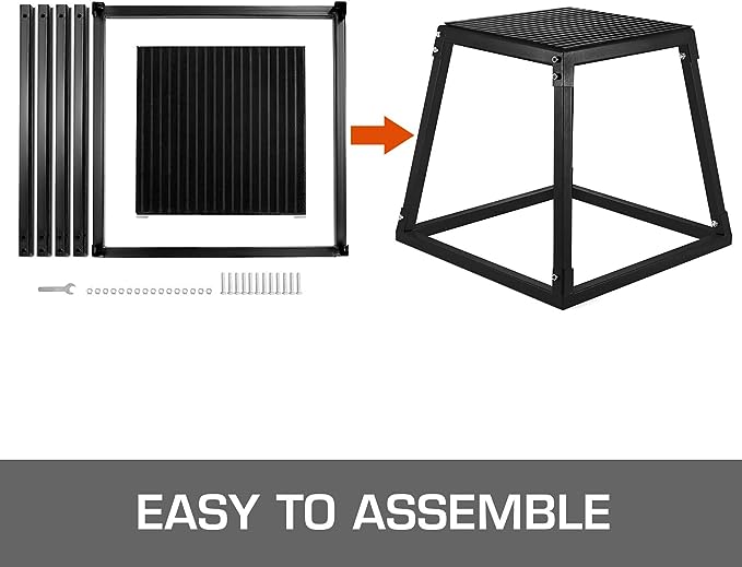 12/18/24/30 inch Plyometric Jump Boxes Plyo Box Platform Black For Home Gym Training Conditioning Strength Training 3/4pcs