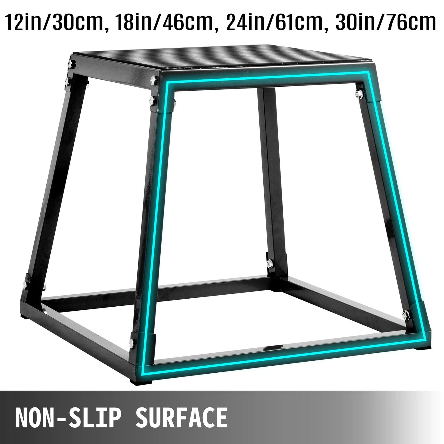 12/18/24/30 inch Plyometric Jump Boxes Plyo Box Platform Black For Home Gym Training Conditioning Strength Training 3/4pcs