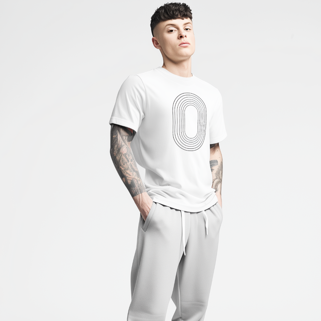 Track Oval Tee - White